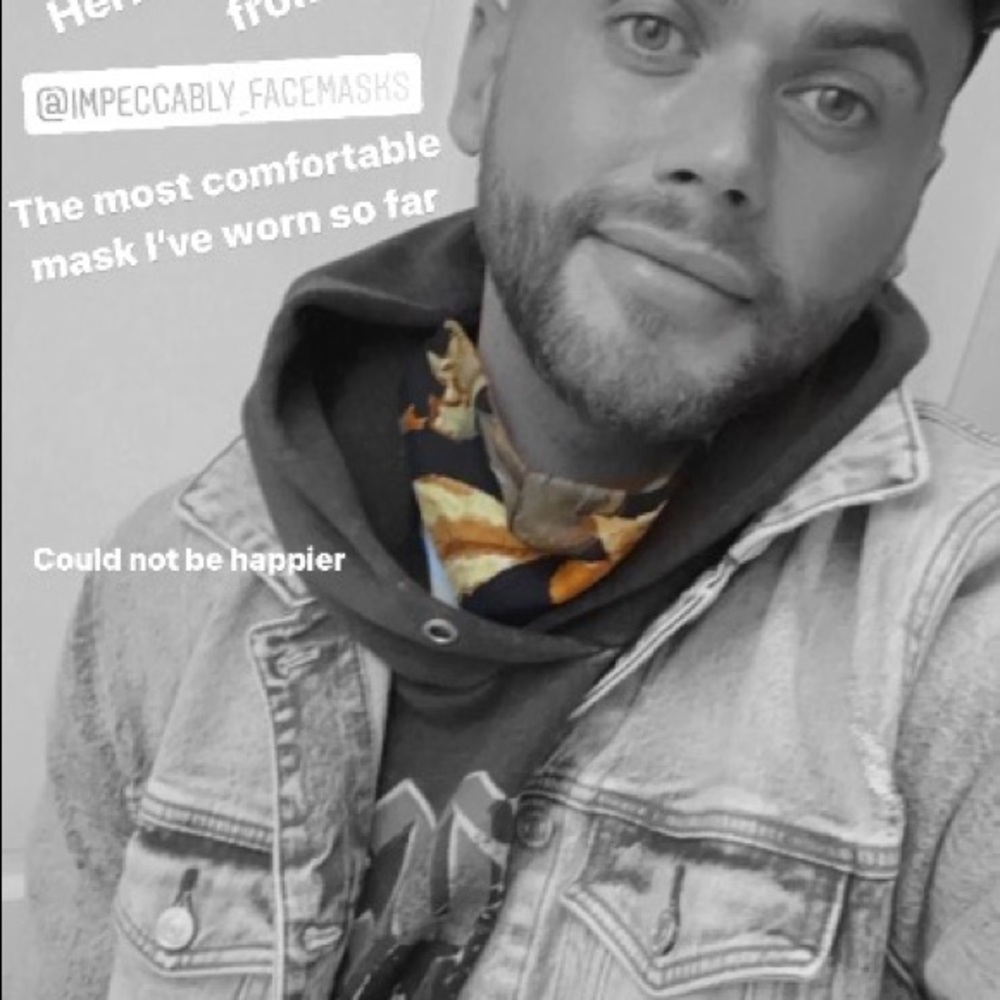 “Tourbillon” Luxury Three Layer Unisex Face Mask Handcrafted w/ Designer Scarf.